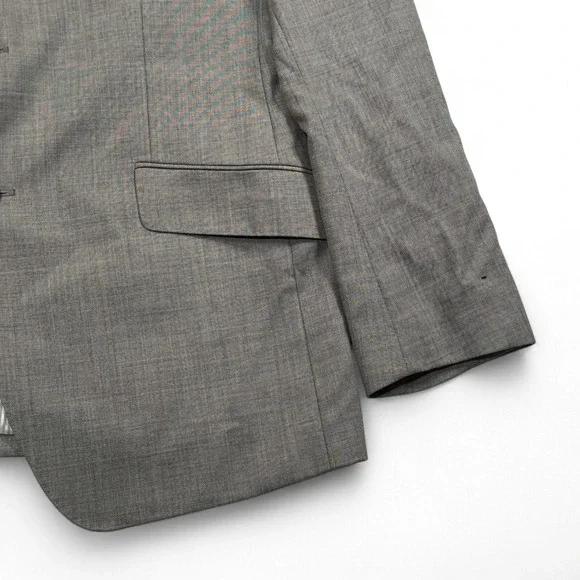 Banana Republic Tailored Fit Wool Blazer Silver Grey Mens 42R‎ Suit Jacket NWT